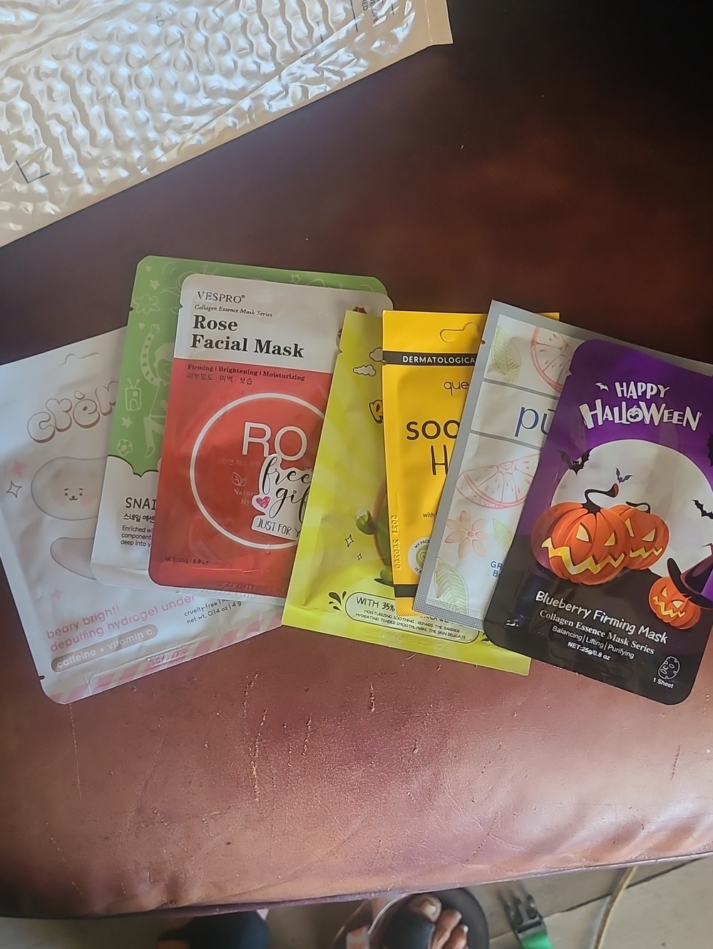 7 Assorted Women’s Facial Sheet Masks – Rose, Blueberry & Hydrating Variants